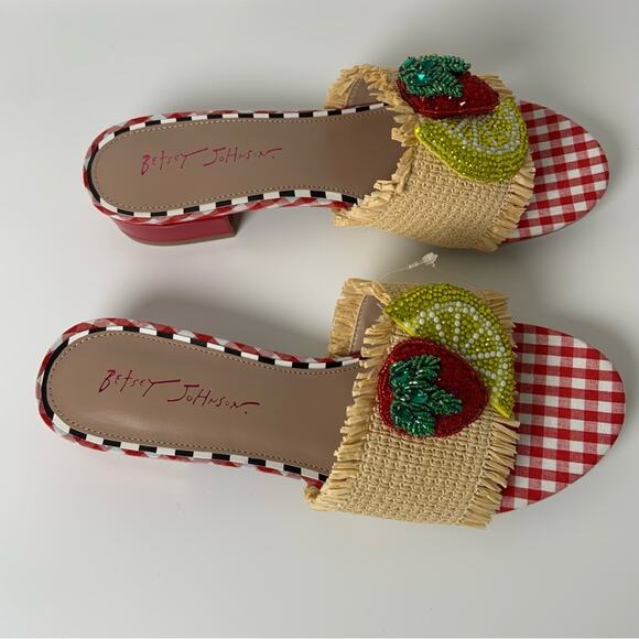 Betsey Johnson Lindyy Fruit Slide Sandals Summer Size 9.5 NEW - Picture 5 of 13